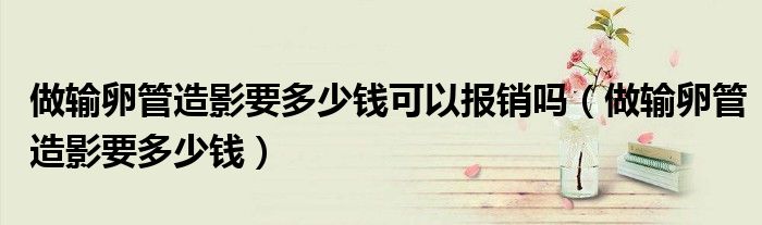 做輸卵管造影要多少錢可以報(bào)銷嗎（做輸卵管造影要多少錢）