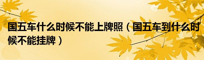 國五車什么時候不能上牌照（國五車到什么時候不能掛牌）
