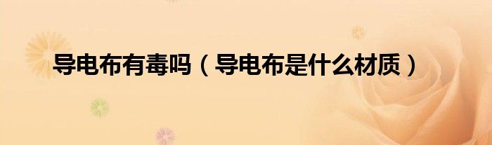 導(dǎo)電布有毒嗎（導(dǎo)電布是什么材質(zhì)）