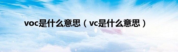 voc是什么意思（vc是什么意思）