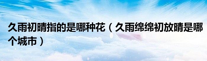 久雨初晴指的是哪種花（久雨綿綿初放晴是哪個(gè)城市）