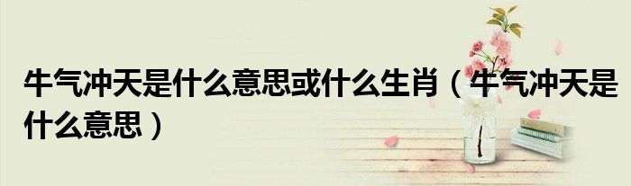 牛氣沖天是什么意思或什么生肖（牛氣沖天是什么意思）