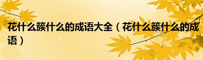 花什么簇什么的成語大全（花什么簇什么的成語）