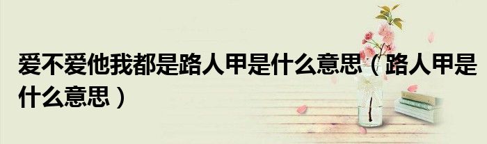 愛(ài)不愛(ài)他我都是路人甲是什么意思（路人甲是什么意思）