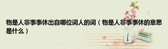 物是人非事事休出自哪位詞人的詞（物是人非事事休的意思是什么）