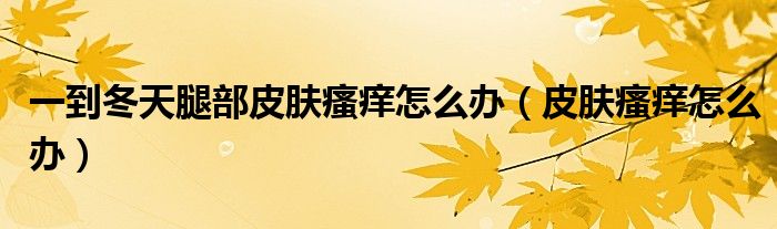 一到冬天腿部皮膚瘙癢怎么辦（皮膚瘙癢怎么辦）