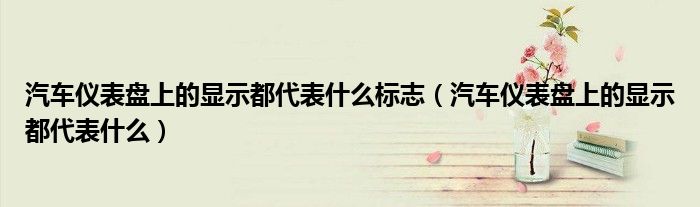 汽車儀表盤上的顯示都代表什么標志（汽車儀表盤上的顯示都代表什么）