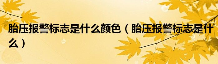 胎壓報警標志是什么顏色（胎壓報警標志是什么）