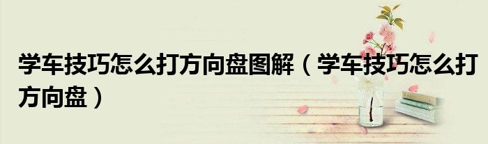 學(xué)車技巧怎么打方向盤圖解（學(xué)車技巧怎么打方向盤）
