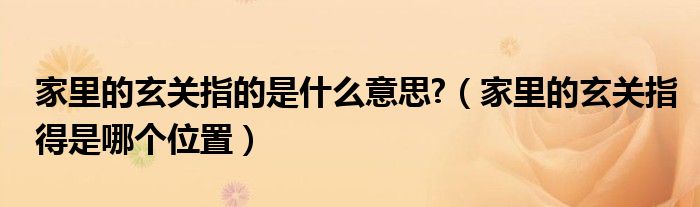 家里的玄關(guān)指的是什么意思?（家里的玄關(guān)指得是哪個位置）