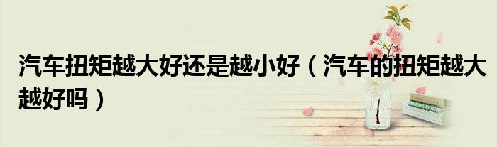 汽車扭矩越大好還是越小好（汽車的扭矩越大越好嗎）