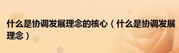 什么是協(xié)調(diào)發(fā)展理念的核心（什么是協(xié)調(diào)發(fā)展理念）