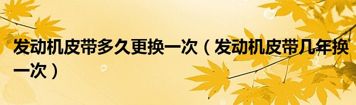 發(fā)動機皮帶多久更換一次（發(fā)動機皮帶幾年換一次）