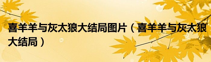 喜羊羊與灰太狼大結(jié)局圖片（喜羊羊與灰太狼大結(jié)局）