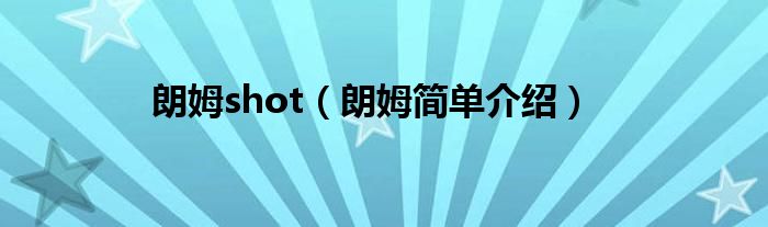 朗姆shot（朗姆簡單介紹）