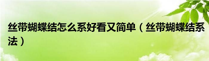 絲帶蝴蝶結(jié)怎么系好看又簡(jiǎn)單（絲帶蝴蝶結(jié)系法）
