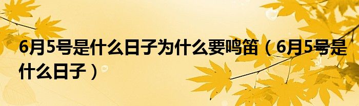 6月5號(hào)是什么日子為什么要鳴笛（6月5號(hào)是什么日子）