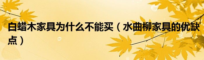 白蠟?zāi)炯揖邽槭裁床荒苜I（水曲柳家具的優(yōu)缺點(diǎn)）