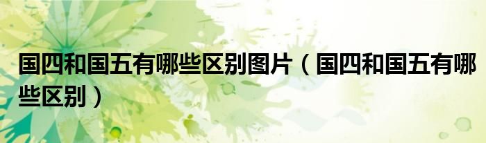 國四和國五有哪些區(qū)別圖片（國四和國五有哪些區(qū)別）