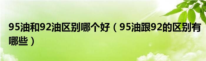 95油和92油區(qū)別哪個(gè)好（95油跟92的區(qū)別有哪些）