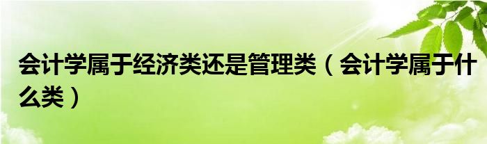 會(huì)計(jì)學(xué)屬于經(jīng)濟(jì)類還是管理類（會(huì)計(jì)學(xué)屬于什么類）
