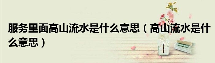 服務(wù)里面高山流水是什么意思（高山流水是什么意思）