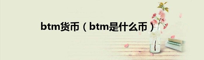 btm貨幣（btm是什么幣）
