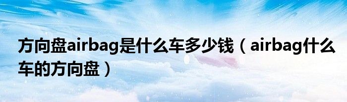 方向盤airbag是什么車多少錢（airbag什么車的方向盤）