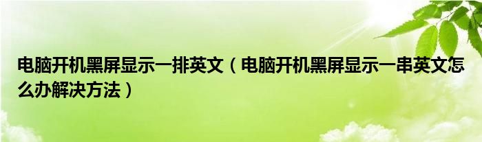 電腦開機(jī)黑屏顯示一排英文（電腦開機(jī)黑屏顯示一串英文怎么辦解決方法）