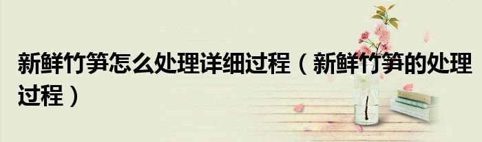 新鮮竹筍怎么處理詳細(xì)過(guò)程（新鮮竹筍的處理過(guò)程）