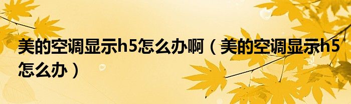 美的空調(diào)顯示h5怎么辦?。赖目照{(diào)顯示h5怎么辦）