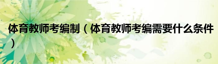 體育教師考編制（體育教師考編需要什么條件）
