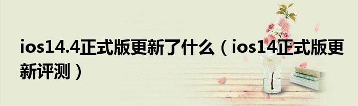 ios14.4正式版更新了什么（ios14正式版更新評測）