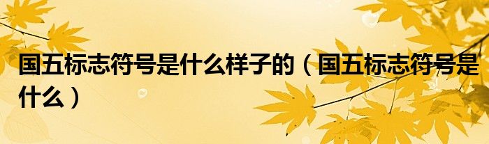 國五標志符號是什么樣子的（國五標志符號是什么）