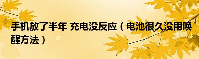 手機放了半年 充電沒反應(yīng)（電池很久沒用喚醒方法）