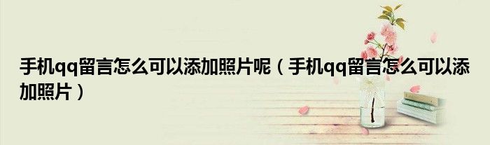 手機qq留言怎么可以添加照片呢（手機qq留言怎么可以添加照片）