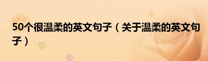 50個(gè)很溫柔的英文句子（關(guān)于溫柔的英文句子）