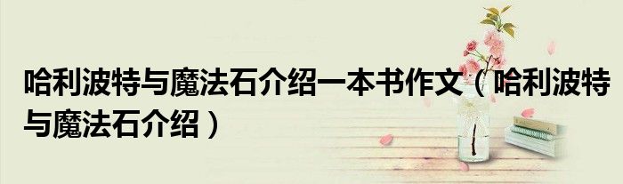 哈利波特與魔法石介紹一本書作文（哈利波特與魔法石介紹）