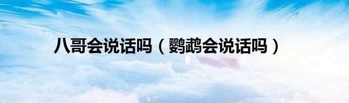 八哥會(huì)說話嗎（鸚鵡會(huì)說話嗎）