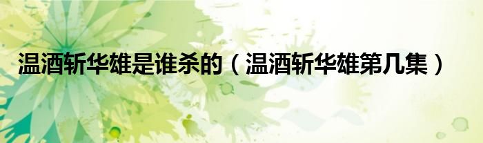 溫酒斬華雄是誰殺的（溫酒斬華雄第幾集）