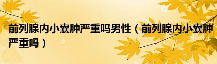 前列腺內(nèi)小囊腫嚴(yán)重嗎男性（前列腺內(nèi)小囊腫嚴(yán)重嗎）
