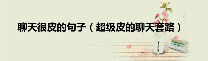 聊天很皮的句子（超級皮的聊天套路）