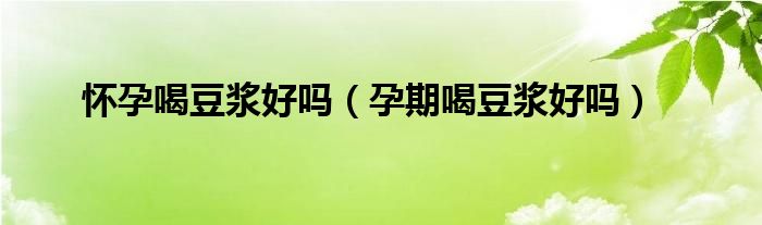 懷孕喝豆?jié){好嗎（孕期喝豆?jié){好嗎）