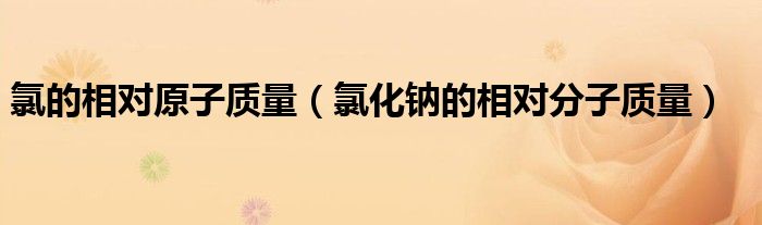 氯的相對原子質(zhì)量（氯化鈉的相對分子質(zhì)量）