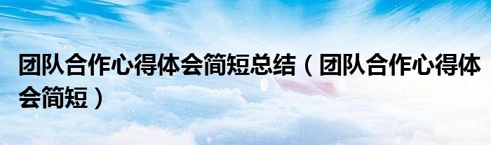 團(tuán)隊(duì)合作心得體會(huì)簡(jiǎn)短總結(jié)（團(tuán)隊(duì)合作心得體會(huì)簡(jiǎn)短）