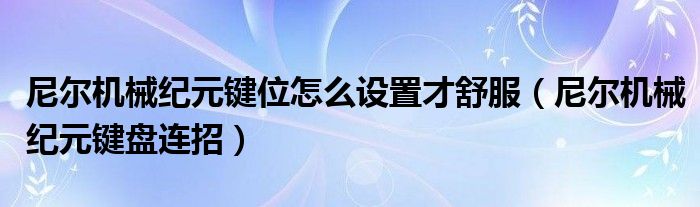 尼爾機械紀(jì)元鍵位怎么設(shè)置才舒服（尼爾機械紀(jì)元鍵盤連招）