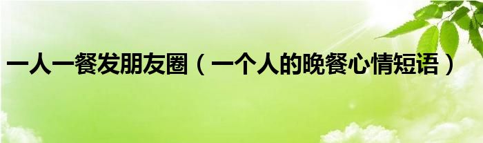 一人一餐發(fā)朋友圈（一個人的晚餐心情短語）