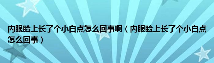 內(nèi)眼瞼上長了個小白點怎么回事?。▋?nèi)眼瞼上長了個小白點怎么回事）