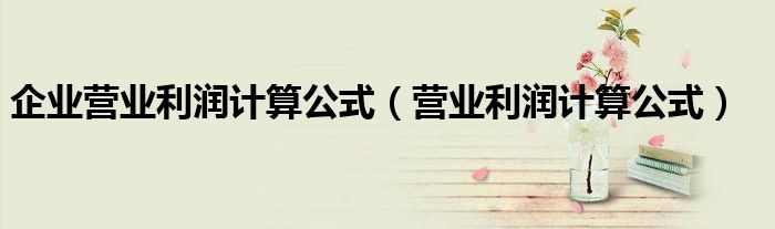 企業(yè)營(yíng)業(yè)利潤(rùn)計(jì)算公式（營(yíng)業(yè)利潤(rùn)計(jì)算公式）