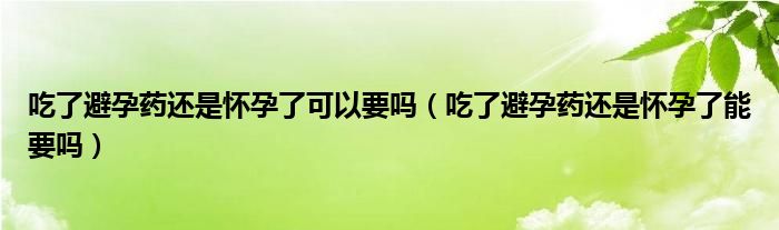 吃了避孕藥還是懷孕了可以要嗎（吃了避孕藥還是懷孕了能要嗎）